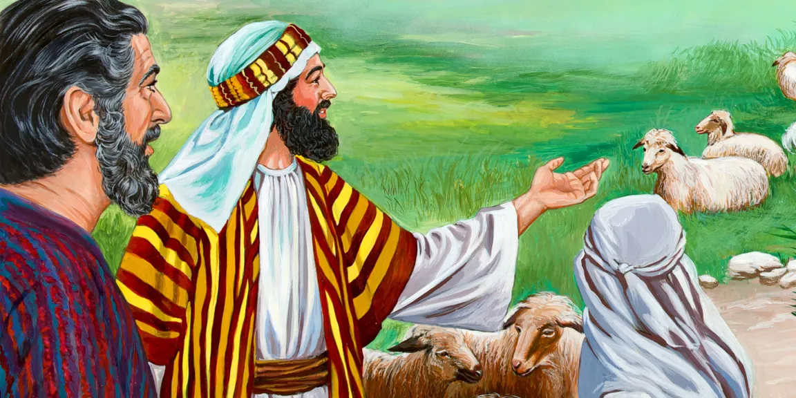 a painting of jesus and the shepherd