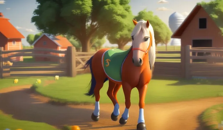 a horse that is standing in the dirt 3D cartoon 