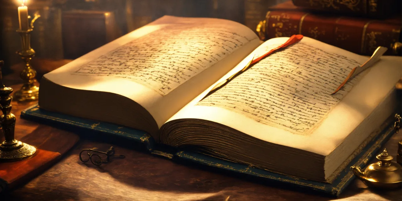 an open book sitting on top of a wooden table