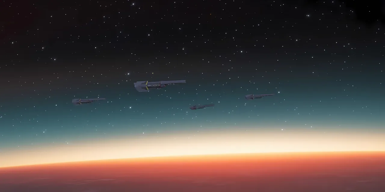 a group of ships floating in the sky