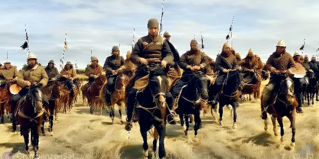 a group of men riding on the backs of horses