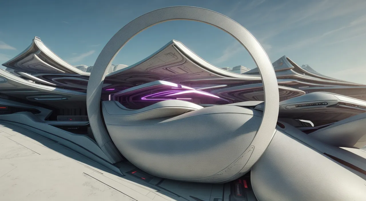 a futuristic looking building with a circular window