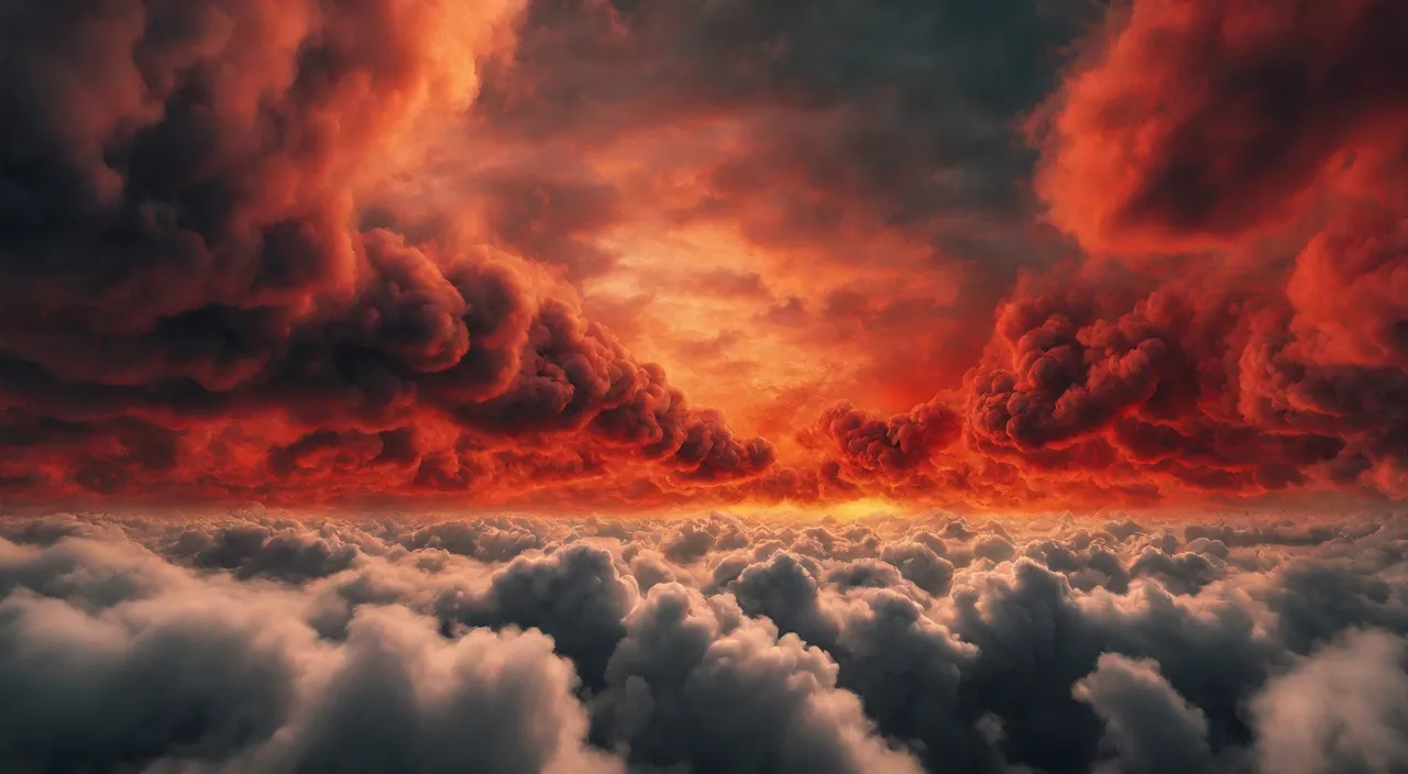 a view of a sunset over a cloud filled sky