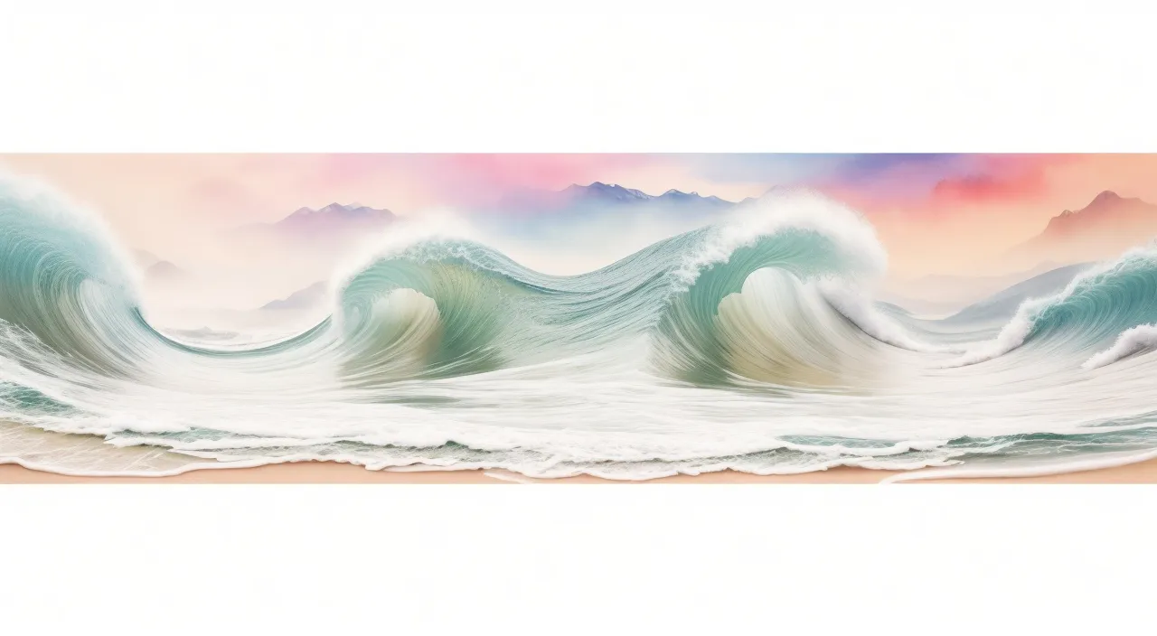 a painting of a wave in the ocean