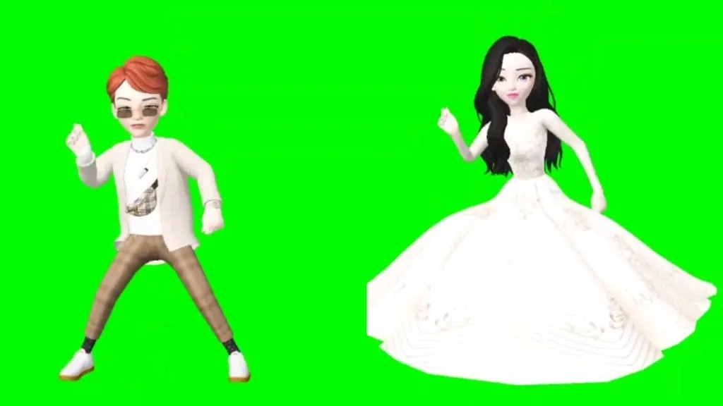 a man and a woman dressed in white dancing