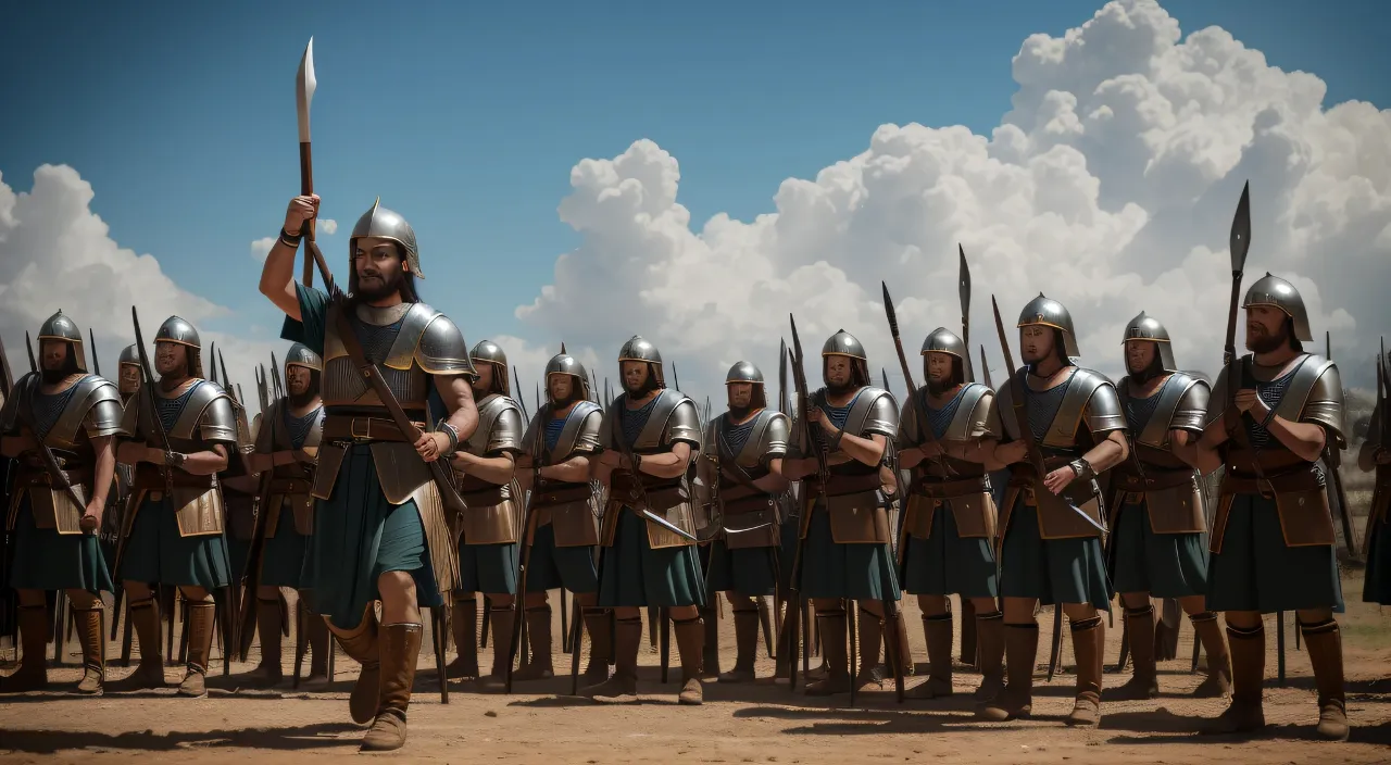 a group of men in armor standing next to each other