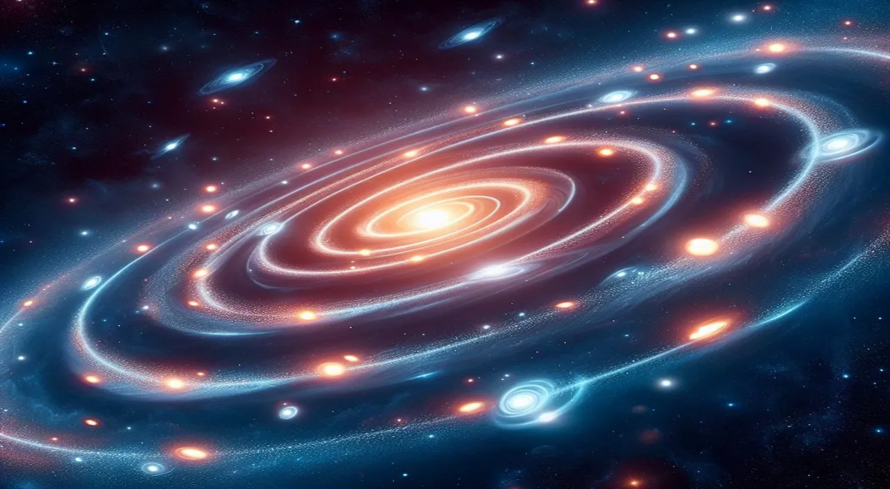 an artist's rendering of a spiral galaxy