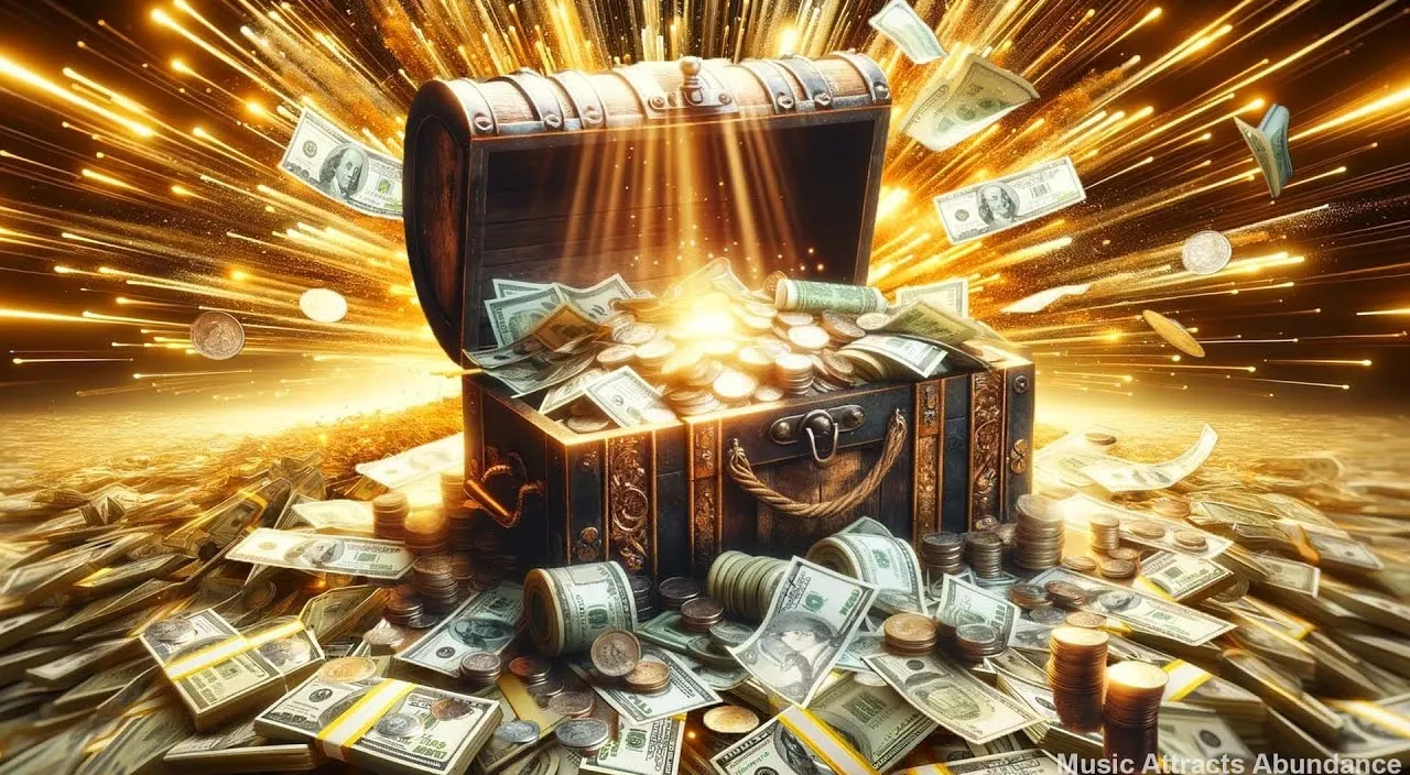 falling money with golden background