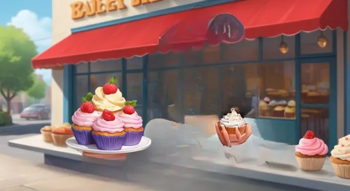 a bunch of cupcakes that are on a plate were flying