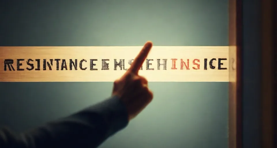 a person pointing to a sign that says resinnce meins ice.