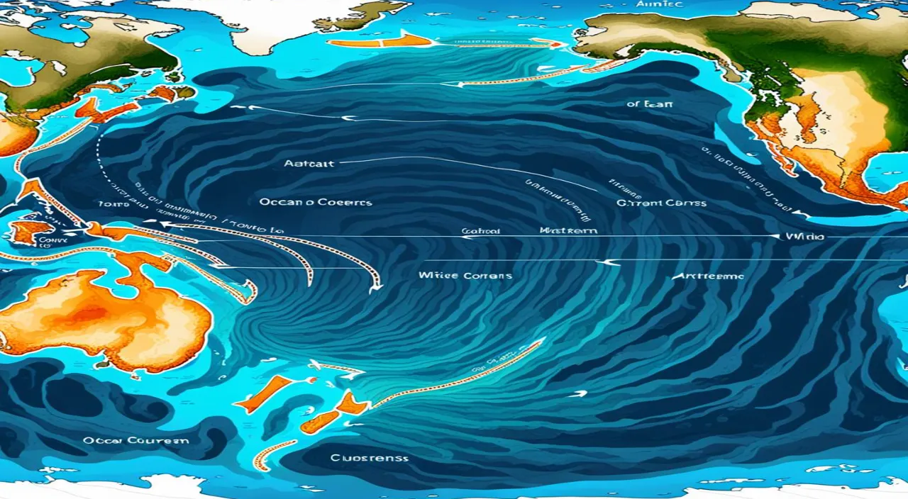 a map of the ocean with a lot of water