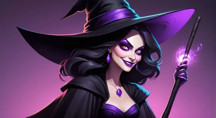 a witch evil smiling