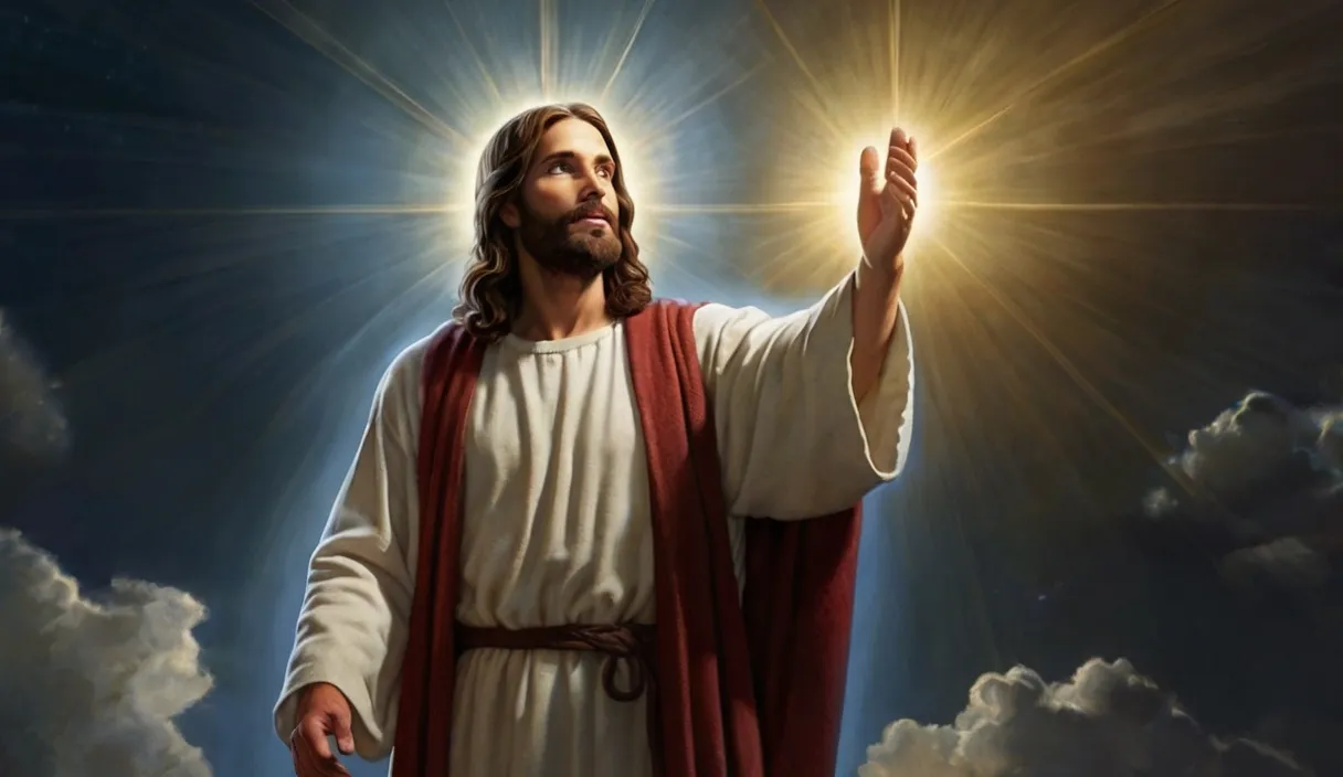 a painting of jesus holding the light of the world