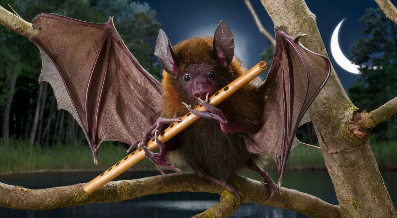 a bat sitting on top of a tree branch