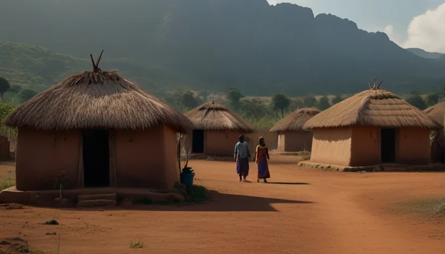 ecoregion, sky, mountain, thatching, temple, travel, tree, morning, adaptation, house