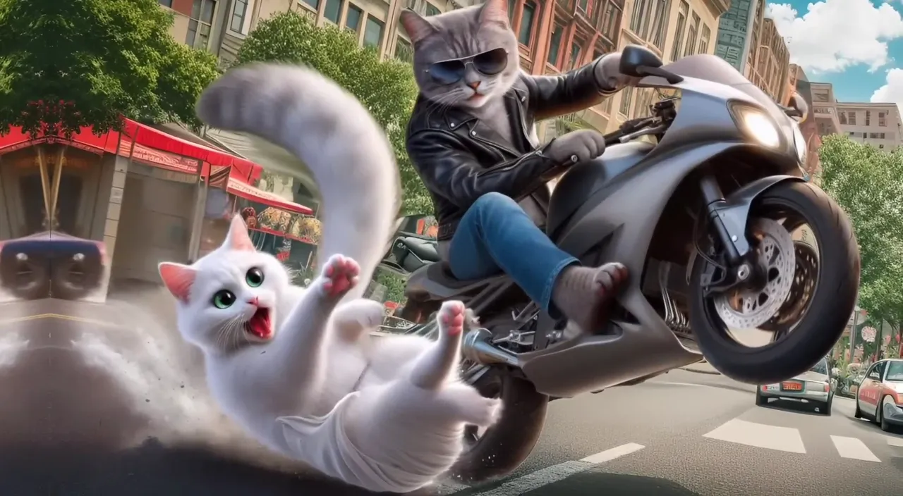 a cat riding on the back of a motorcycle