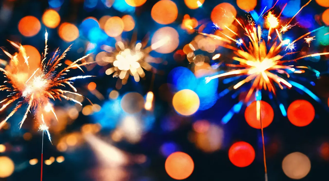 a bunch of colorful fireworks on a black background