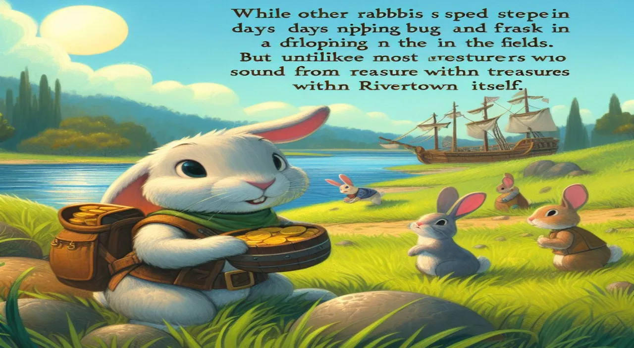 a rabbit with a backpack and some rabbits in the grass