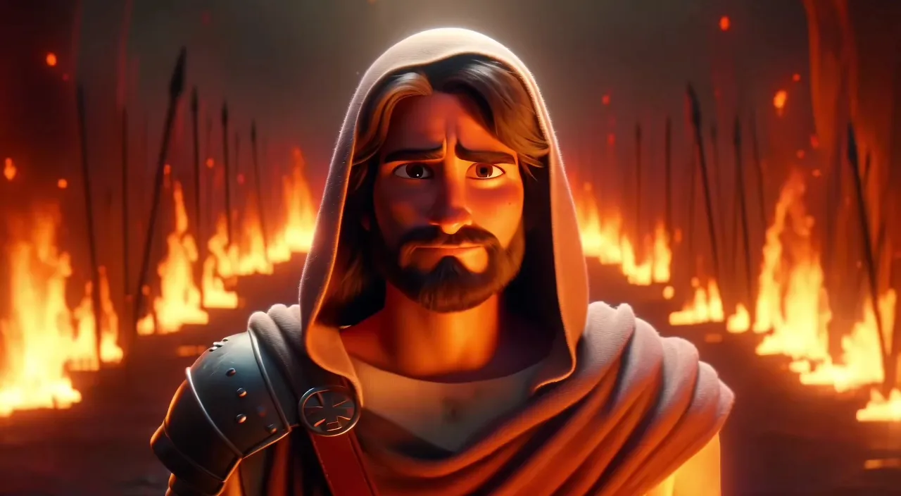 human, beard, art, people, facial hair, cg artwork, fire, event, fictional character, heat