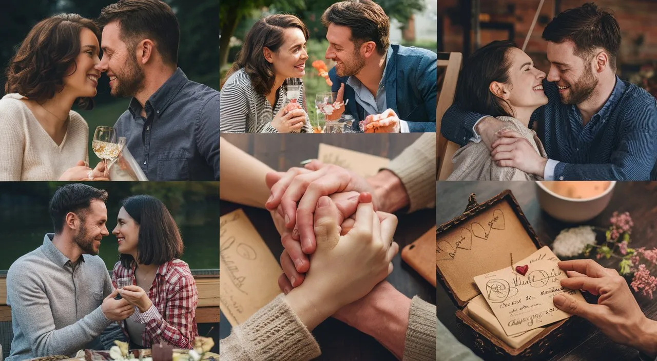 Scene: A final montage of the man and the woman in love's happiest moments, ending with a close-up of their intertwined hands.Characters: The  man and the woman in love, in various joyous and intimate settings.Objects: The keepsake box, letters, and personal mementos.Details: The montage transitions to a close-up of their hands, symbolizing the enduring strength of their love