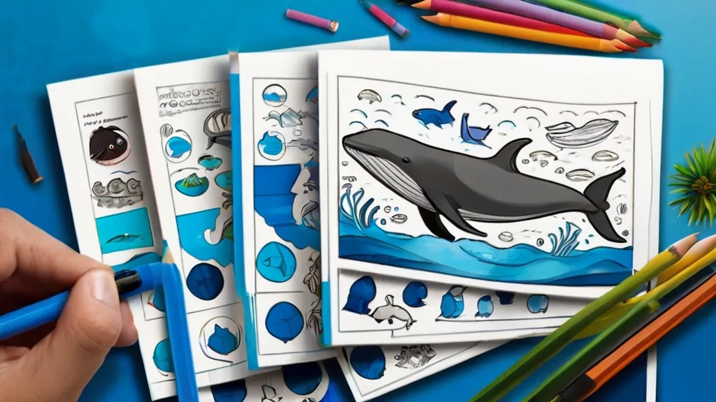 a person is drawing a picture of a whale