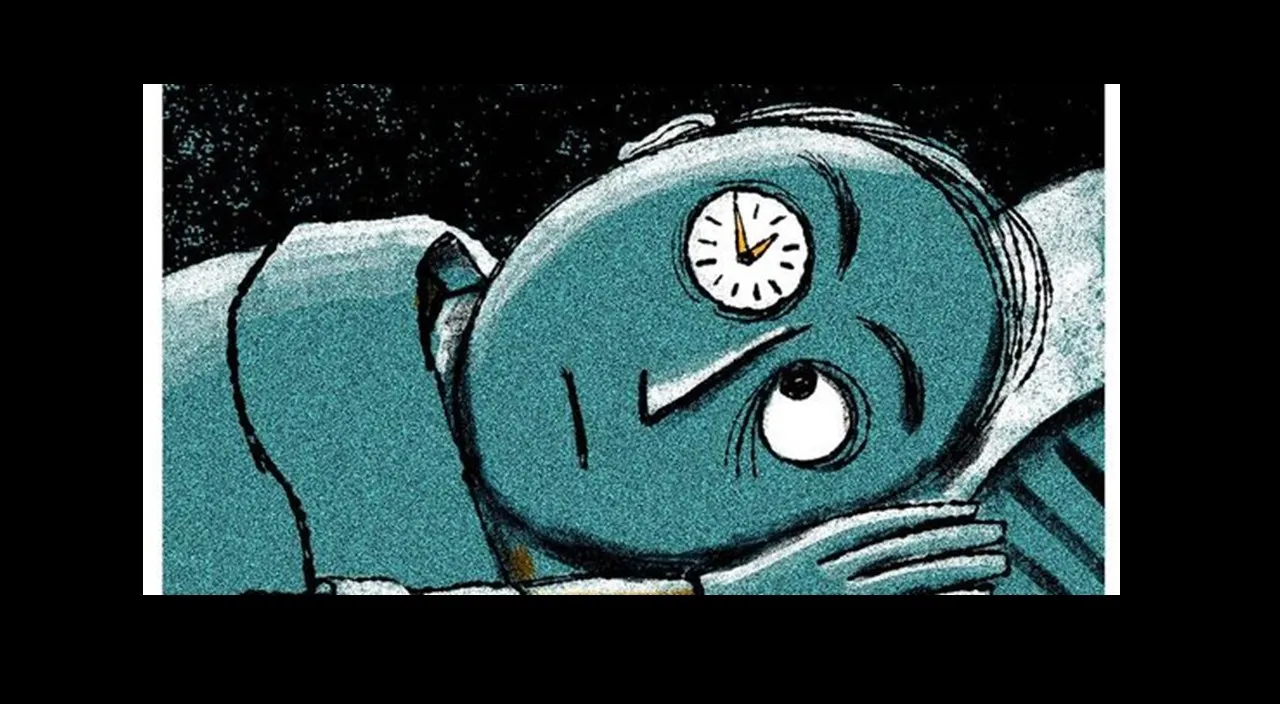 a cartoon character with a clock on his eye. 