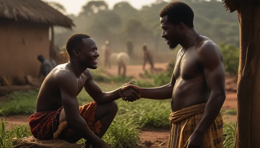 a couple of men standing next to each other