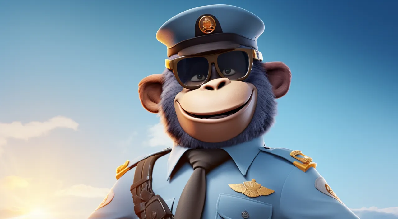 a monkey wearing a police uniform and sunglasses