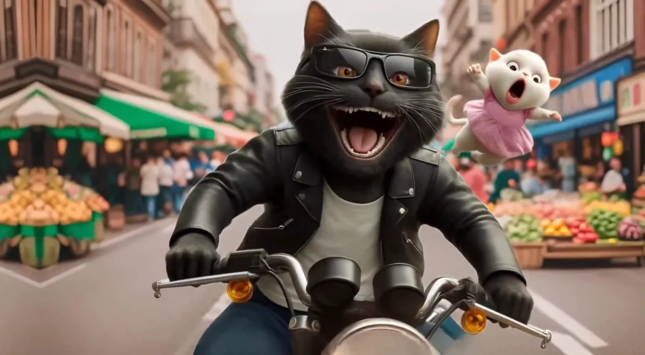 a cat riding on the back of a motorcycle