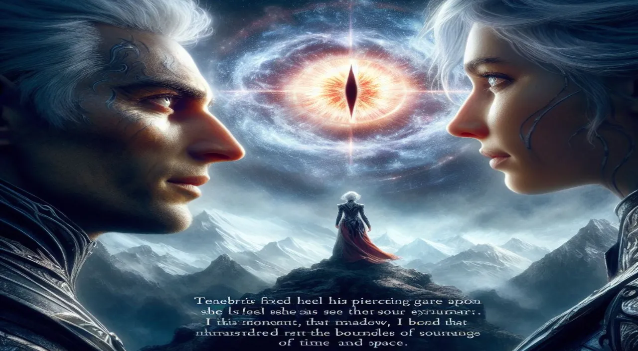 a movie poster with two people facing each other