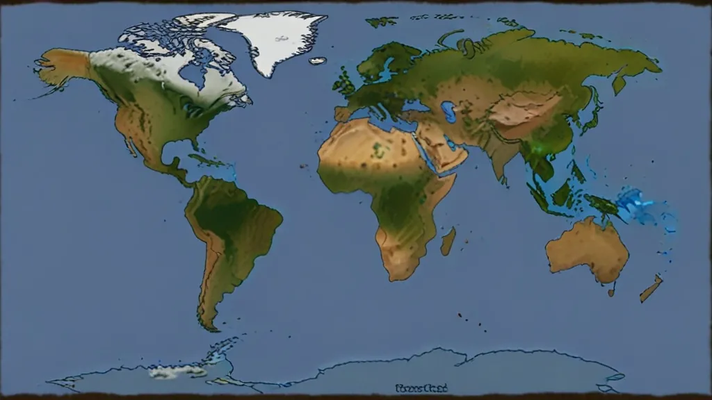 a map of the world showing the land cover