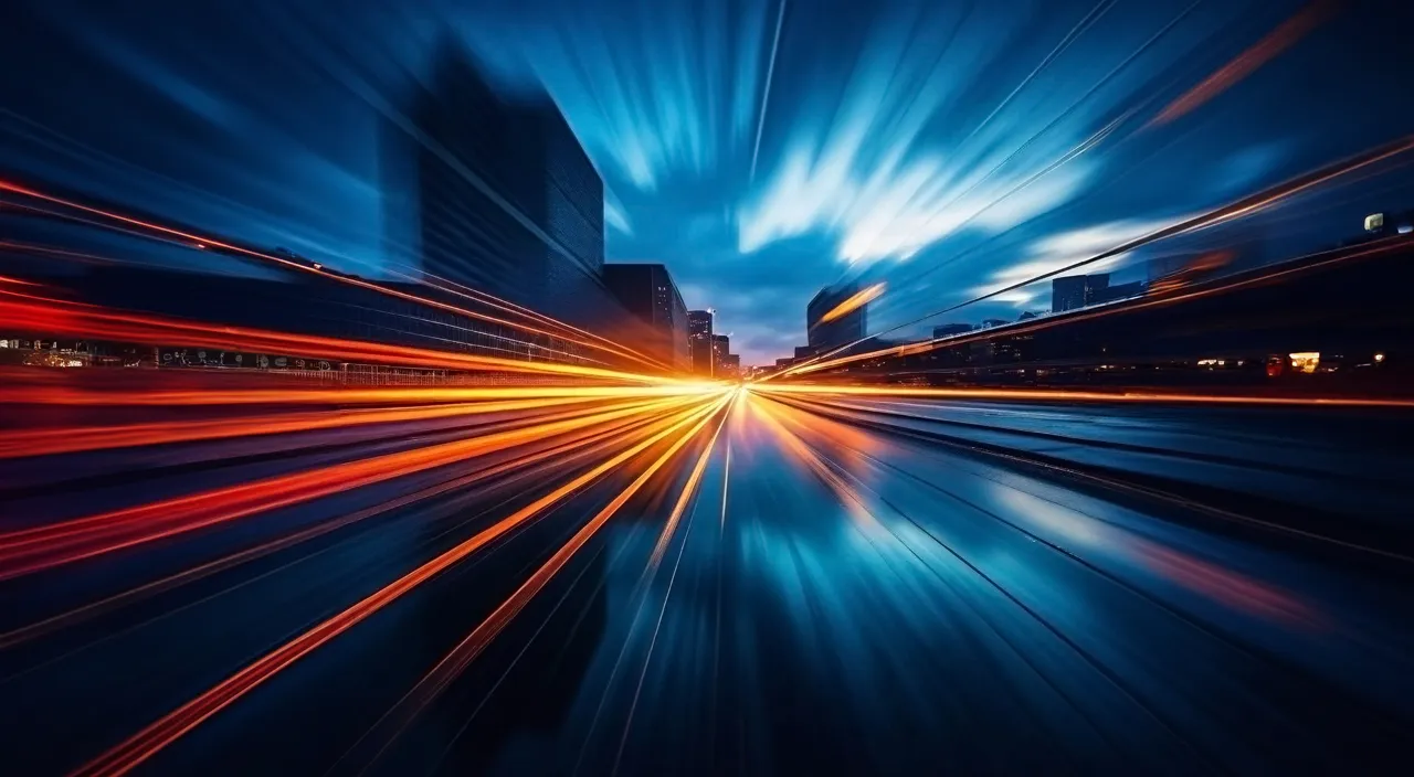 a long exposure photo of a city at night The smoke spreads beautifully. All the sparkling lights move beautifully.