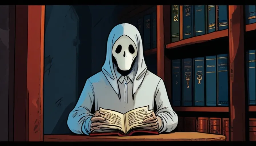 a person in a hoodie is reading a book