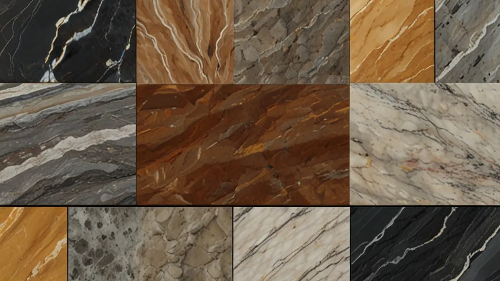 a bunch of different types of marble tiles