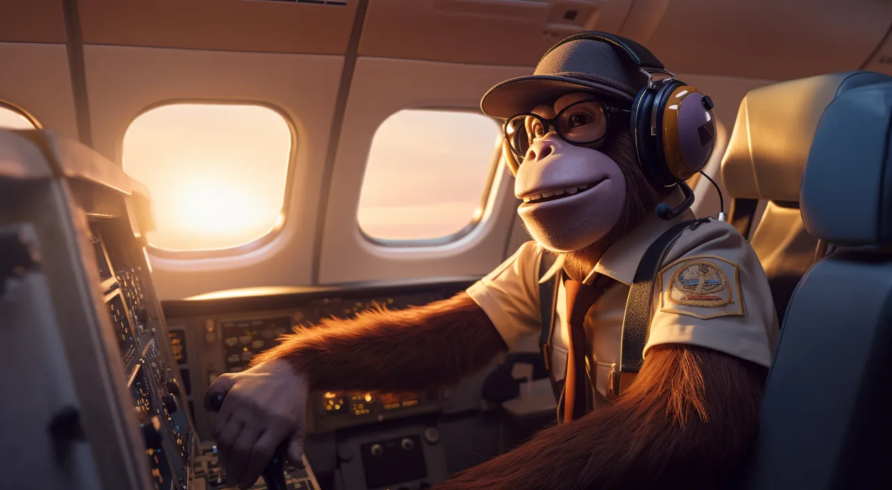 a man in a pilot's uniform sitting in an airplane