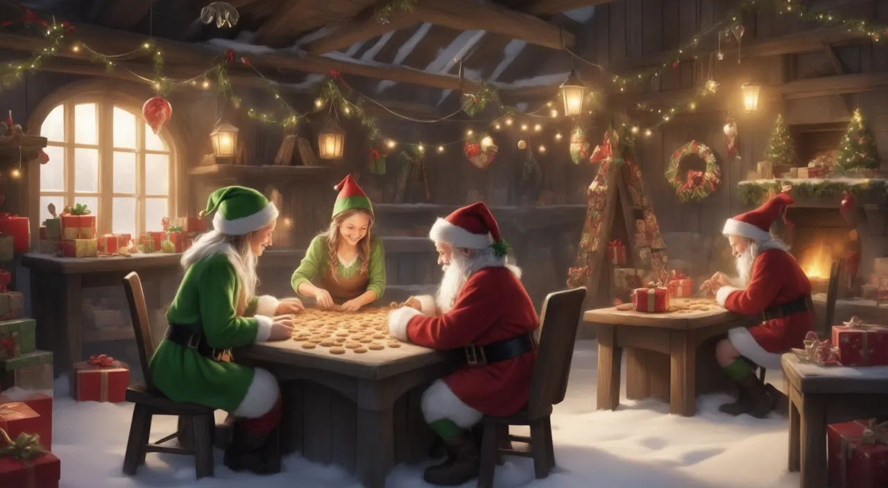 a group of elves that are sitting around a table