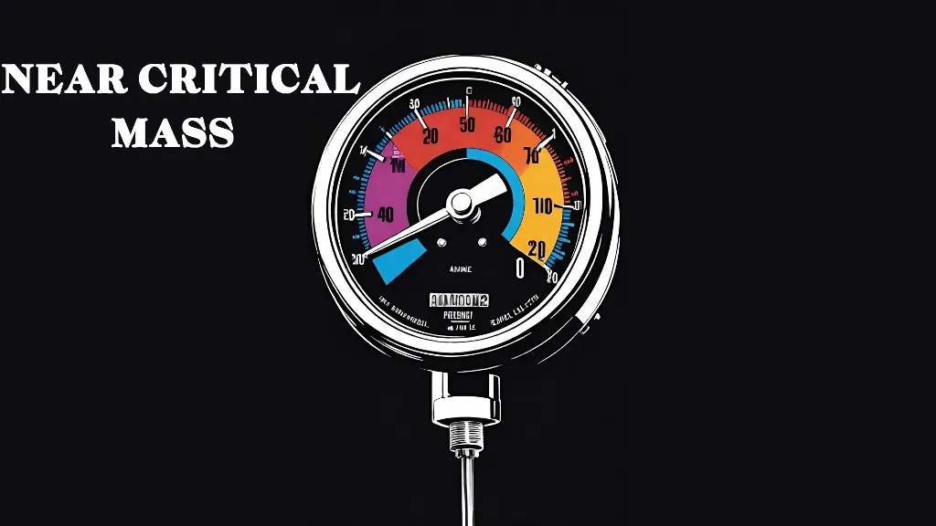 a drawing of a rising pressure gauge and the exact unchanging words NEAR CRITICAL MASS