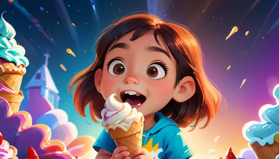 a little girl eating an ice cream cone