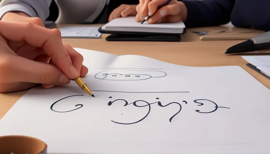 a boy writing on a piece of paper with a pen