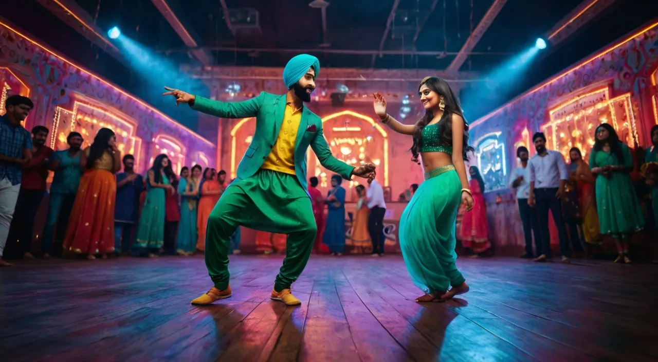 a man and a woman dancing on a dance floor