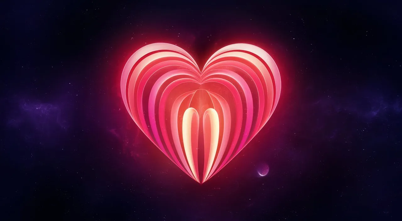 a heart shaped object in the middle of space