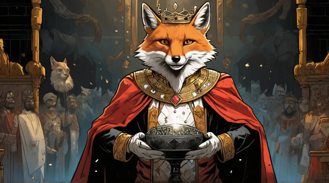 The fox took the sieve from the king 