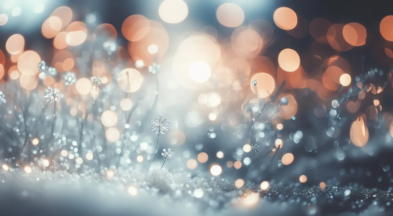 a blurry photo of a dandelion in the snow