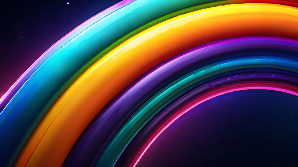 a rainbow colored wallpaper with a black background