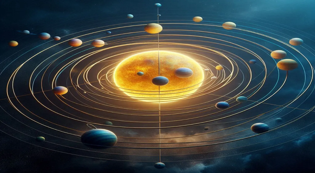 an artist's rendering of the solar system