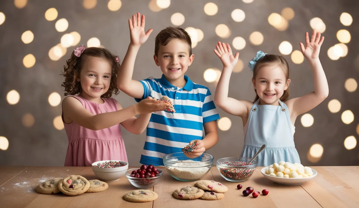 a group of three children standing next to each other