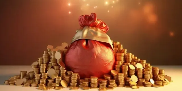 faling Money with golden background