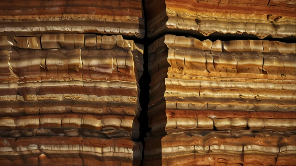 a close up of a rock formation with a cross in the middle