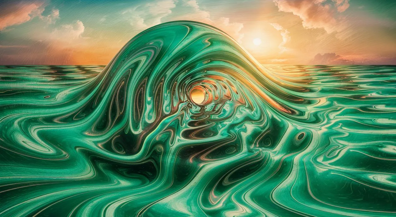 a painting of a wave in the ocean