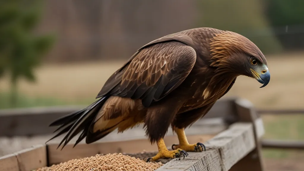 golden eagle tries to fly and falls